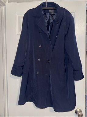 Coldwater Creek Navy Double-Breasted Pea Coat